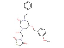 3-{2-[6-[(3-methoxybenzyl)oxy]-3-oxo-4-(2-phenylethyl)-1,4-diazepan-1-yl]-2-oxoethyl}-1,3-thiazolidine-2,4-dione