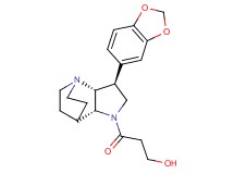 3-[(2R*,3S*,6R*)-3-(1,3-benzodioxol-5-yl)-1,5-diazatricyclo[5.2.2.0~2,6~]undec-5-yl]-3-oxo-1-propanol
