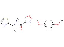 2-[(4-methoxyphenoxy)methyl]-N-methyl-N-[1-(1,3-thiazol-2-yl)ethyl]-1,3-oxazole-4-carboxamide