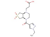 3-[(4aR*,7aS*)-4-[(1-ethyl-1H-pyrazol-4-yl)carbonyl]-6,6-dioxidohexahydrothieno[3,4-b]pyrazin-1(2H)-yl]propanoic acid