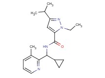 N-[cyclopropyl(3-methyl-2-pyridinyl)methyl]-1-ethyl-3-isopropyl-1H-pyrazole-5-carboxamide