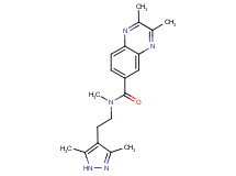 N-[2-(3,5-dimethyl-1H-pyrazol-4-yl)ethyl]-N,2,3-trimethyl-6-quinoxalinecarboxamide