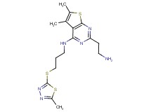 2-(2-aminoethyl)-5,6-dimethyl-N-{3-[(5-methyl-1,3,4-thiadiazol-2-yl)thio]propyl}thieno[2,3-d]pyrimidin-4-amine dihydrochloride