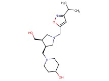 1-({(3R*,4R*)-4-(hydroxymethyl)-1-[(3-isopropylisoxazol-5-yl)methyl]pyrrolidin-3-yl}methyl)piperidin-4-ol