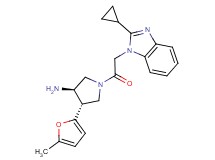 (3R*,4S*)-1-[(2-cyclopropyl-1H-benzimidazol-1-yl)acetyl]-4-(5-methyl-2-furyl)pyrrolidin-3-amine
