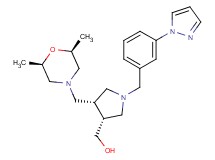 {(3R*,4S*)-4-{[(2R*,6S*)-2,6-dimethylmorpholin-4-yl]methyl}-1-[3-(1H-pyrazol-1-yl)benzyl]pyrrolidin-3-yl}methanol