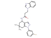 3-(1H-benzimidazol-1-yl)-N-[1-(3-fluorophenyl)-6,6-dimethyl-4,5,6,7-tetrahydro-1H-indazol-4-yl]propanamide