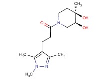 (3S*,4R*)-4-methyl-1-[3-(1,3,5-trimethyl-1H-pyrazol-4-yl)propanoyl]piperidine-3,4-diol
