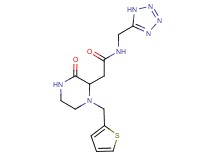2-[3-oxo-1-(2-thienylmethyl)-2-piperazinyl]-N-(1H-tetrazol-5-ylmethyl)acetamide
