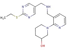 1-{3-[({[2-(ethylthio)-5-pyrimidinyl]methyl}amino)methyl]-2-pyridinyl}-3-piperidinol