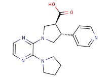 (3S*,4R*)-4-pyridin-4-yl-1-(3-pyrrolidin-1-ylpyrazin-2-yl)pyrrolidine-3-carboxylic acid