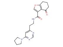 4-oxo-N-{2-[6-(1-pyrrolidinyl)-4-pyrimidinyl]ethyl}-4,5,6,7-tetrahydro-1-benzofuran-3-carboxamide