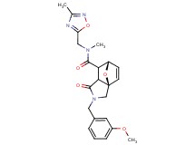 (3aR*,6S*)-2-(3-methoxybenzyl)-N-methyl-N-[(3-methyl-1,2,4-oxadiazol-5-yl)methyl]-1-oxo-1,2,3,6,7,7a-hexahydro-3a,6-epoxyisoindole-7-carboxamide