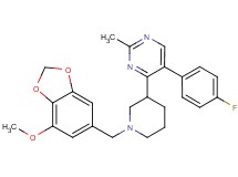 5-(4-fluorophenyl)-4-{1-[(7-methoxy-1,3-benzodioxol-5-yl)methyl]-3-piperidinyl}-2-methylpyrimidine