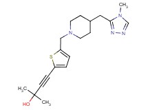2-methyl-4-[5-({4-[(4-methyl-4H-1,2,4-triazol-3-yl)methyl]piperidin-1-yl}methyl)-2-thienyl]but-3-yn-2-ol