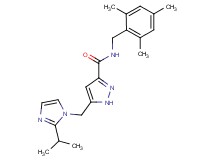 5-[(2-isopropyl-1H-imidazol-1-yl)methyl]-N-(mesitylmethyl)-1H-pyrazole-3-carboxamide