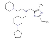 N-[(1-cyclopentyl-3-piperidinyl)methyl]-N-[(2-ethyl-4-methyl-1H-imidazol-5-yl)methyl]-2-(1-piperidinyl)ethanamine
