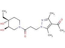 1-(1-{3-[(3R*,4R*)-4-ethyl-3,4-dihydroxypiperidin-1-yl]-3-oxopropyl}-3,5-dimethyl-1H-pyrazol-4-yl)ethanone