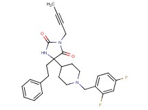 3-(2-butyn-1-yl)-5-[1-(2,4-difluorobenzyl)-4-piperidinyl]-5-(2-phenylethyl)-2,4-imidazolidinedione