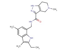 N-[(2-ethyl-3,5-dimethyl-1H-indol-7-yl)methyl]-5-methyl-4,5,6,7-tetrahydro-1H-pyrazolo[4,3-c]pyridine-3-carboxamide