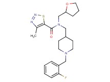 N-{[1-(2-fluorobenzyl)-4-piperidinyl]methyl}-4-methyl-N-(tetrahydro-2-furanylmethyl)-1,2,3-thiadiazole-5-carboxamide