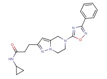 N-cyclopropyl-3-[5-(3-phenyl-1,2,4-oxadiazol-5-yl)-4,5,6,7-tetrahydropyrazolo[1,5-a]pyrazin-2-yl]propanamide