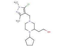 2-{4-[(5-chloro-1,3-dimethyl-1H-pyrazol-4-yl)methyl]-1-cyclopentyl-2-piperazinyl}ethanol