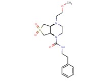 (4aS*,7aR*)-4-(2-methoxyethyl)-N-(2-phenylethyl)hexahydrothieno[3,4-b]pyrazine-1(2H)-carboxamide 6,6-dioxide