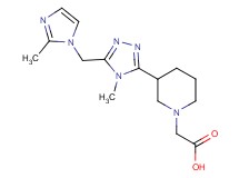 (3-{4-methyl-5-[(2-methyl-1H-imidazol-1-yl)methyl]-4H-1,2,4-triazol-3-yl}piperidin-1-yl)acetic acid