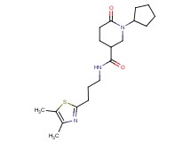 1-cyclopentyl-N-[3-(4,5-dimethyl-1,3-thiazol-2-yl)propyl]-6-oxo-3-piperidinecarboxamide