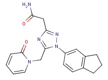 2-{1-(2,3-dihydro-1H-inden-5-yl)-5-[(2-oxopyridin-1(2H)-yl)methyl]-1H-1,2,4-triazol-3-yl}acetamide