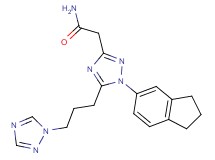 2-{1-(2,3-dihydro-1H-inden-5-yl)-5-[3-(1H-1,2,4-triazol-1-yl)propyl]-1H-1,2,4-triazol-3-yl}acetamide