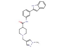 N-[3-(1H-indol-2-yl)phenyl]-1-[(1-methyl-1H-pyrazol-4-yl)methyl]-4-piperidinecarboxamide