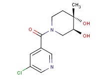 (3S*,4S*)-1-[(5-chloropyridin-3-yl)carbonyl]-4-methylpiperidine-3,4-diol