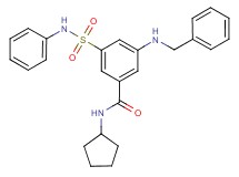 3-(anilinosulfonyl)-5-(benzylamino)-N-cyclopentylbenzamide