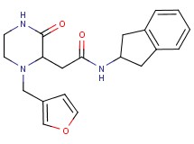 N-(2,3-dihydro-1H-inden-2-yl)-2-[1-(3-furylmethyl)-3-oxo-2-piperazinyl]acetamide