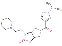 (3aS*,6aR*)-5-[(1-isopropyl-1H-pyrazol-4-yl)carbonyl]-3-(2-piperidin-1-ylethyl)hexahydro-2H-pyrrolo[3,4-d][1,3]oxazol-2-one