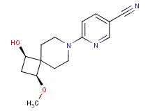 6-[(1R*,3S*)-1-hydroxy-3-methoxy-7-azaspiro[3.5]non-7-yl]nicotinonitrile