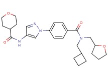 N-[1-(4-{[(cyclobutylmethyl)(tetrahydro-2-furanylmethyl)amino]carbonyl}phenyl)-1H-pyrazol-4-yl]tetrahydro-2H-pyran-4-carboxamide