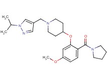 1-[(1-isopropyl-1H-pyrazol-4-yl)methyl]-4-[5-methoxy-2-(1-pyrrolidinylcarbonyl)phenoxy]piperidine