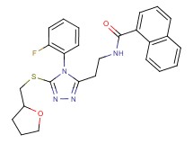 N-(2-{4-(2-fluorophenyl)-5-[(tetrahydro-2-furanylmethyl)thio]-4H-1,2,4-triazol-3-yl}ethyl)-1-naphthamide