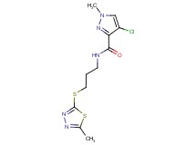 4-chloro-1-methyl-N-{3-[(5-methyl-1,3,4-thiadiazol-2-yl)thio]propyl}-1H-pyrazole-3-carboxamide