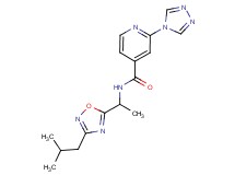 N-[1-(3-isobutyl-1,2,4-oxadiazol-5-yl)ethyl]-2-(4H-1,2,4-triazol-4-yl)isonicotinamide