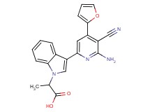 2-{3-[6-amino-5-cyano-4-(2-furyl)pyridin-2-yl]-1H-indol-1-yl}propanoic acid