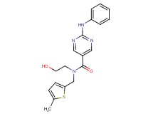 2-anilino-N-(2-hydroxyethyl)-N-[(5-methyl-2-thienyl)methyl]pyrimidine-5-carboxamide