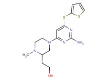 2-{4-[2-amino-6-(2-thienylthio)-4-pyrimidinyl]-1-methyl-2-piperazinyl}ethanol