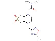 N,N-dimethyl-2-[(4aR*,7aS*)-4-[(5-methyl-1,2,4-oxadiazol-3-yl)methyl]-6,6-dioxidohexahydrothieno[3,4-b]pyrazin-1(2H)-yl]acetamide
