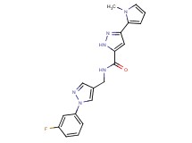 N-{[1-(3-fluorophenyl)-1H-pyrazol-4-yl]methyl}-3-(1-methyl-1H-pyrrol-2-yl)-1H-pyrazole-5-carboxamide