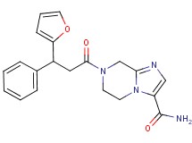 7-[3-(2-furyl)-3-phenylpropanoyl]-5,6,7,8-tetrahydroimidazo[1,2-a]pyrazine-3-carboxamide
