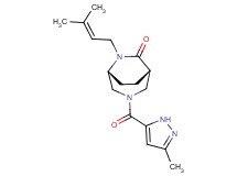 (1S*,5R*)-6-(3-methyl-2-buten-1-yl)-3-[(3-methyl-1H-pyrazol-5-yl)carbonyl]-3,6-diazabicyclo[3.2.2]nonan-7-one